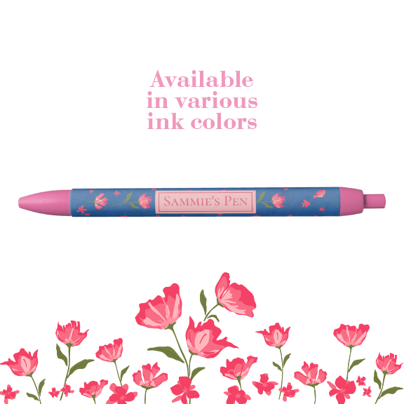 Pretty Pink Flowers Pens