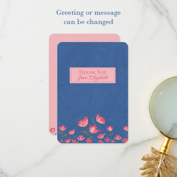 Pretty Pink Flowers Flat Card