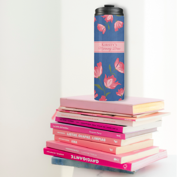 Pretty Pink Flowers Thermal Tumbler