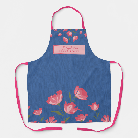 Pretty Pink Flowers Apron