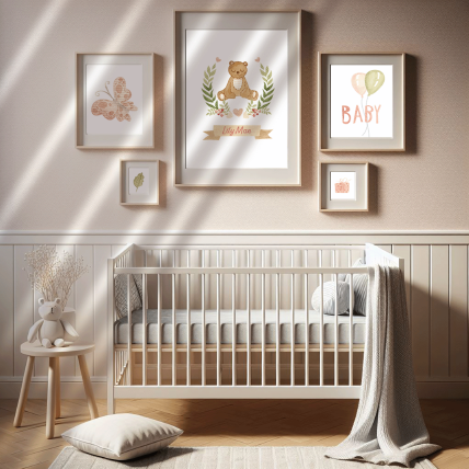 Sleepy Bear Childs Nursery Wall Art Décor