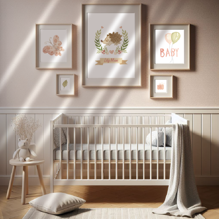 Sleepy Hedgehog Childs Nursery Wall Art Décor